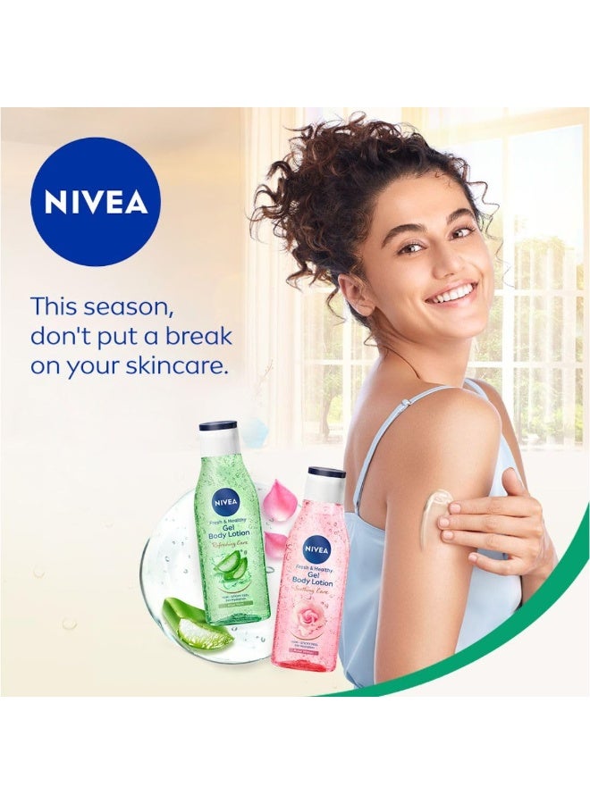 NIVEA Gel Body Lotion 75 ml | Aloe Vera | Refreshing Care For 24H Hydration | Non-Sticky | Fast Absorbing for Fresh And Healthy Skin - Image 3